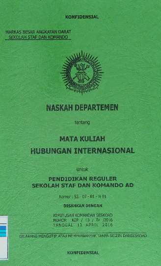 Naskah Departemen Mata Kuliah Hubungan Internasional_Kep / 17 / Vi / 2016